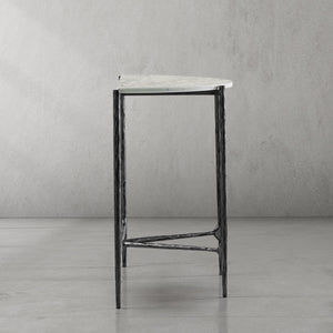 Hand-Forged Metal Semi-circle Console Table