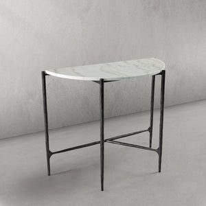 Hand-Forged Metal Semi-circle Console Table