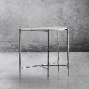 Hand-Forged Metal Semi-circle Console Table
