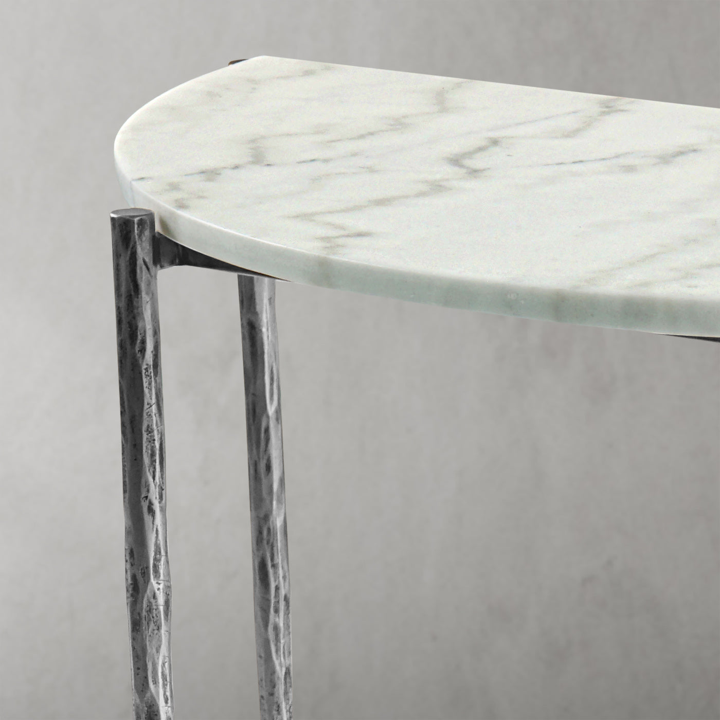 Hand-Forged Metal Semi-circle Console Table