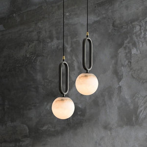 Alabaster Modern Pendant 6"-Vancei