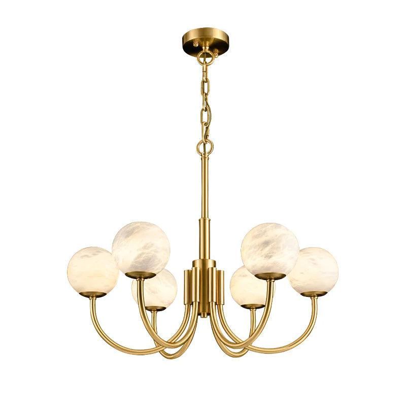 Alabaster Brass Chandelier 25.6" 31.5"-Vancei