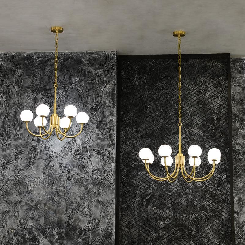 Alabaster Brass Chandelier 25.6" 31.5"-Vancei