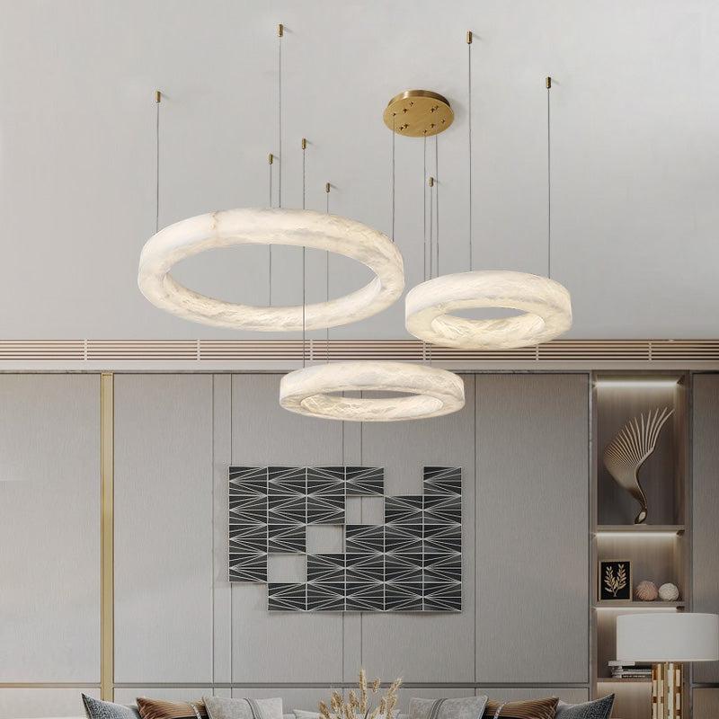 Glacera Alabaster Round Chandelier 19'' 27'' 36'' 60''D