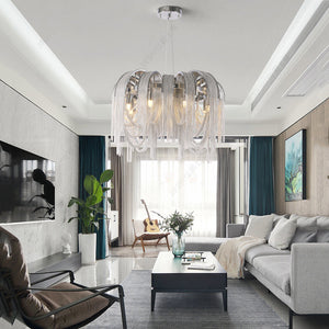 Sophian Aluminum Chain Tassel Round Chandelier-Vancei
