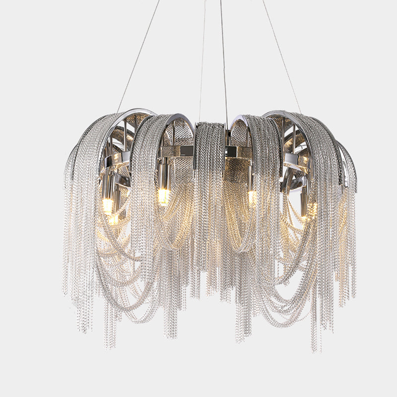Sophian Aluminum Chain Tassel Round Chandelier-Vancei