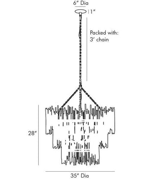 Althely Brass 12 Lights  3- Tier Chandelier