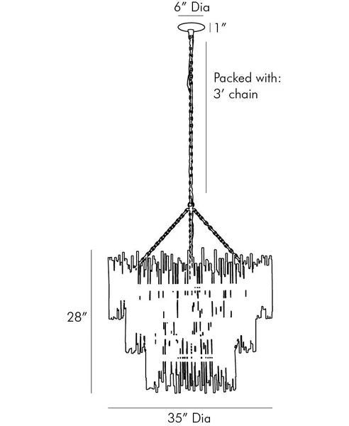 Althely Brass 12 Lights  3- Tier Chandelier