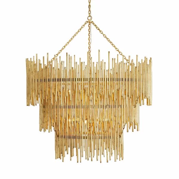 Althely Brass 12 Lights  3- Tier Chandelier