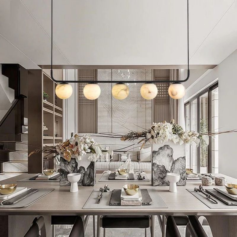 Alabaster Global Linear Chandelier L40"-Vancei