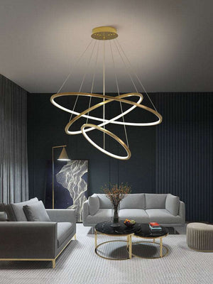 Amina Gold Multi Rings Chandelier for Lobby Villa-Vancei