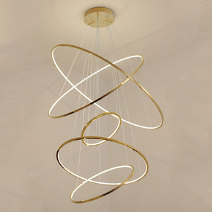 Amina Gold Multi Rings Chandelier for Lobby Villa-Vancei