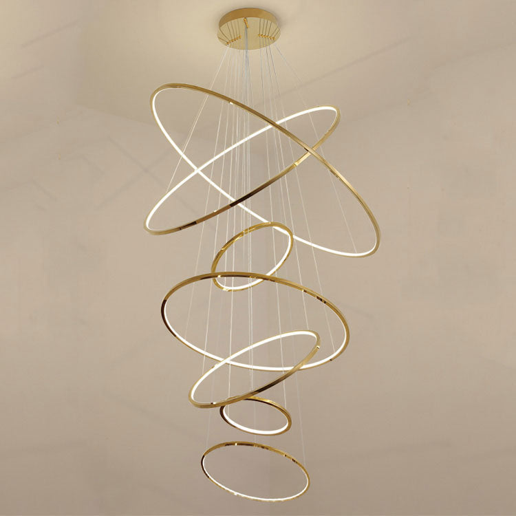Amina Gold Multi Rings Chandelier for Lobby Villa-Vancei