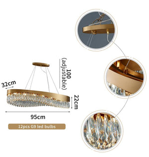 Arian Oval Crystal Chandelier-Vancei