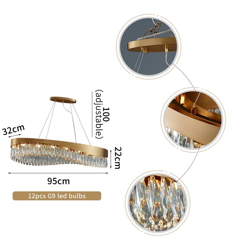 Arian Oval Crystal Chandelier-Vancei
