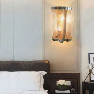 Ashlee Aluminum Chain Tassel Wall Sconce-Vancei