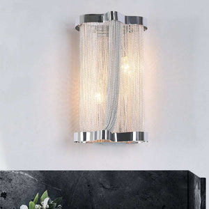 Ashlee Aluminum Chain Tassel Wall Sconce-Vancei