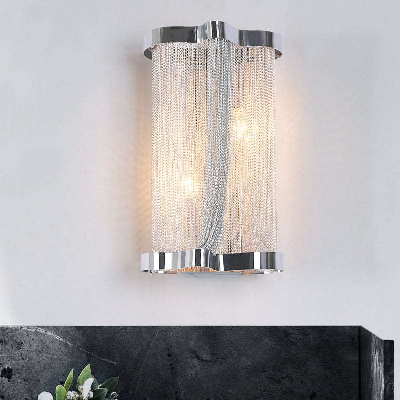 Ashlee Aluminum Chain Tassel Wall Sconce-Vancei