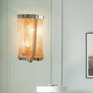 Ashlee Aluminum Chain Tassel Wall Sconce-Vancei