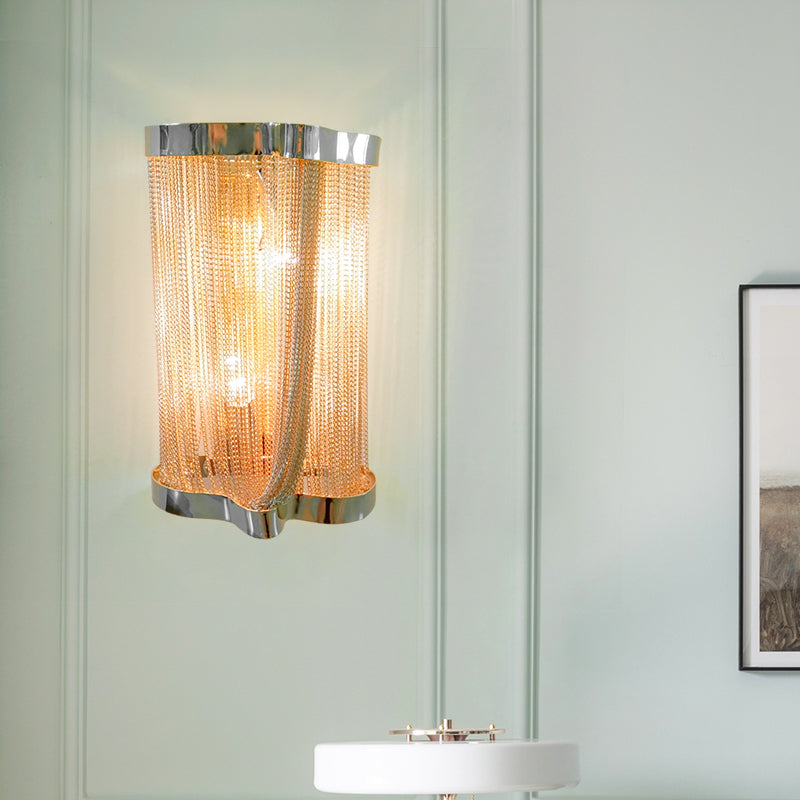 Ashlee Aluminum Chain Tassel Wall Sconce-Vancei