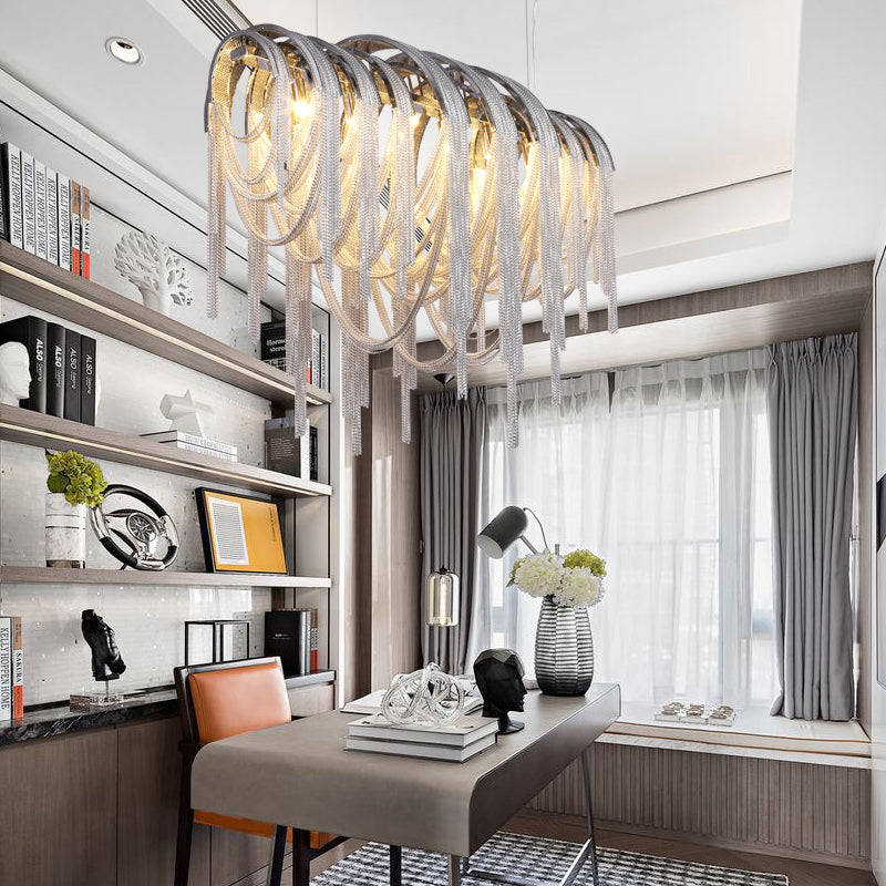 Sophian Luxury Aluminum Chain Tassel Chandelier-Vancei