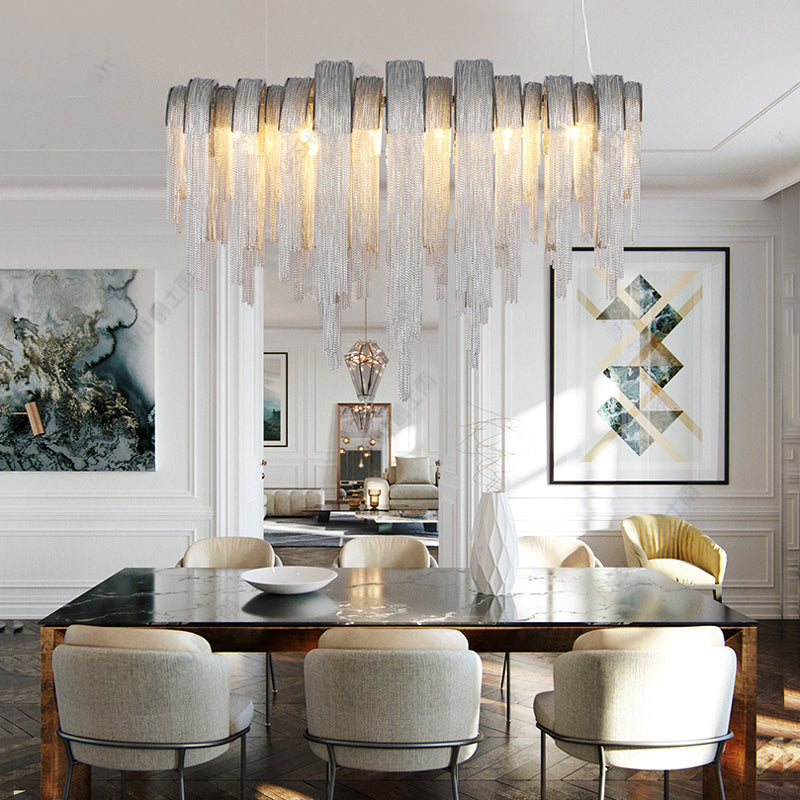 Sophian Luxury Aluminum Chain Tassel Chandelier-Vancei