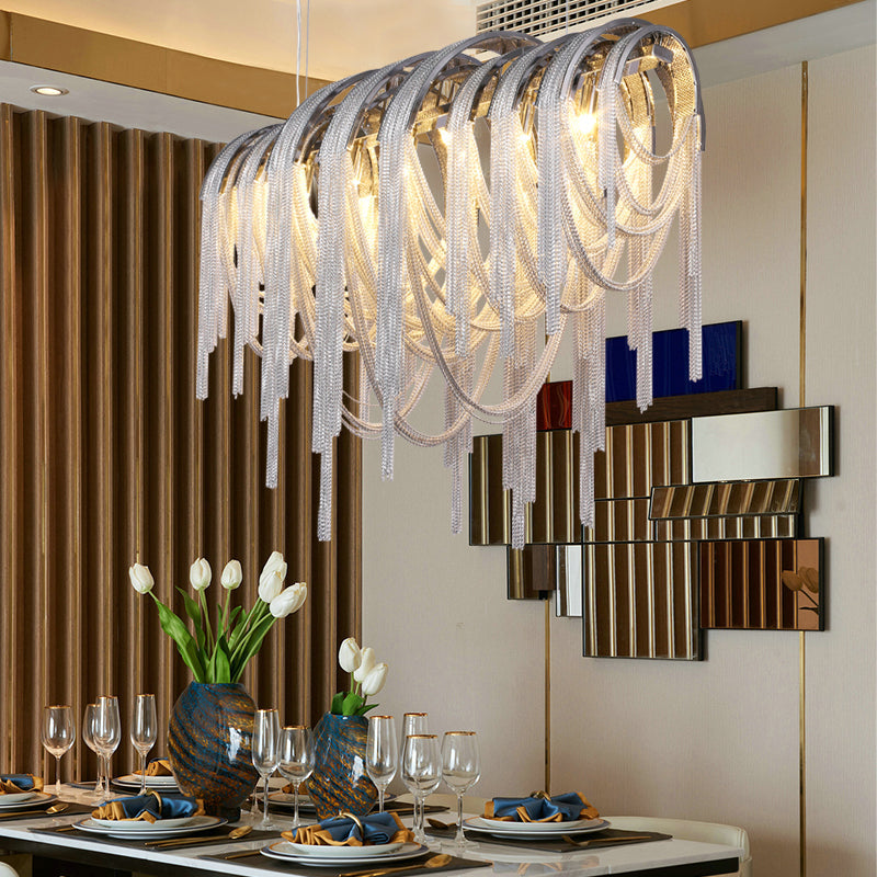 Sophian Luxury Aluminum Chain Tassel Chandelier-Vancei