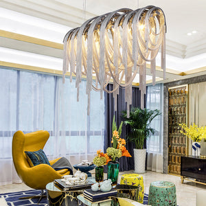 Sophian Luxury Aluminum Chain Tassel Chandelier-Vancei