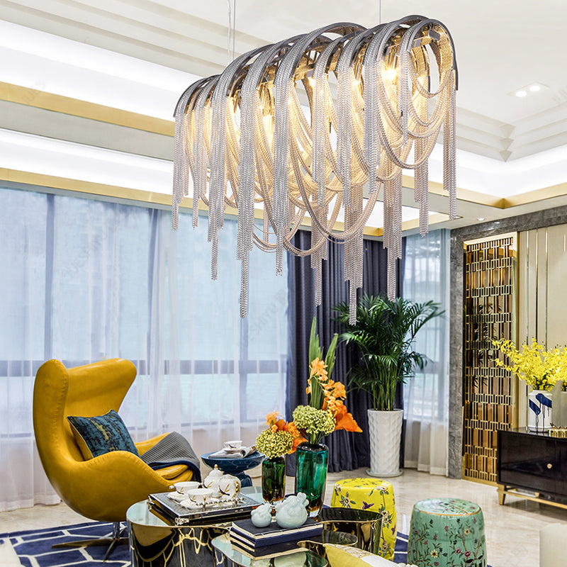 Sophian Luxury Aluminum Chain Tassel Chandelier-Vancei