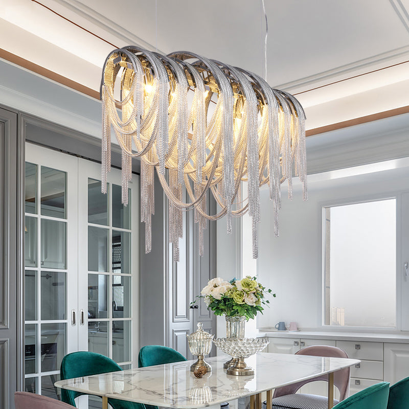 Sophian Luxury Aluminum Chain Tassel Chandelier-Vancei