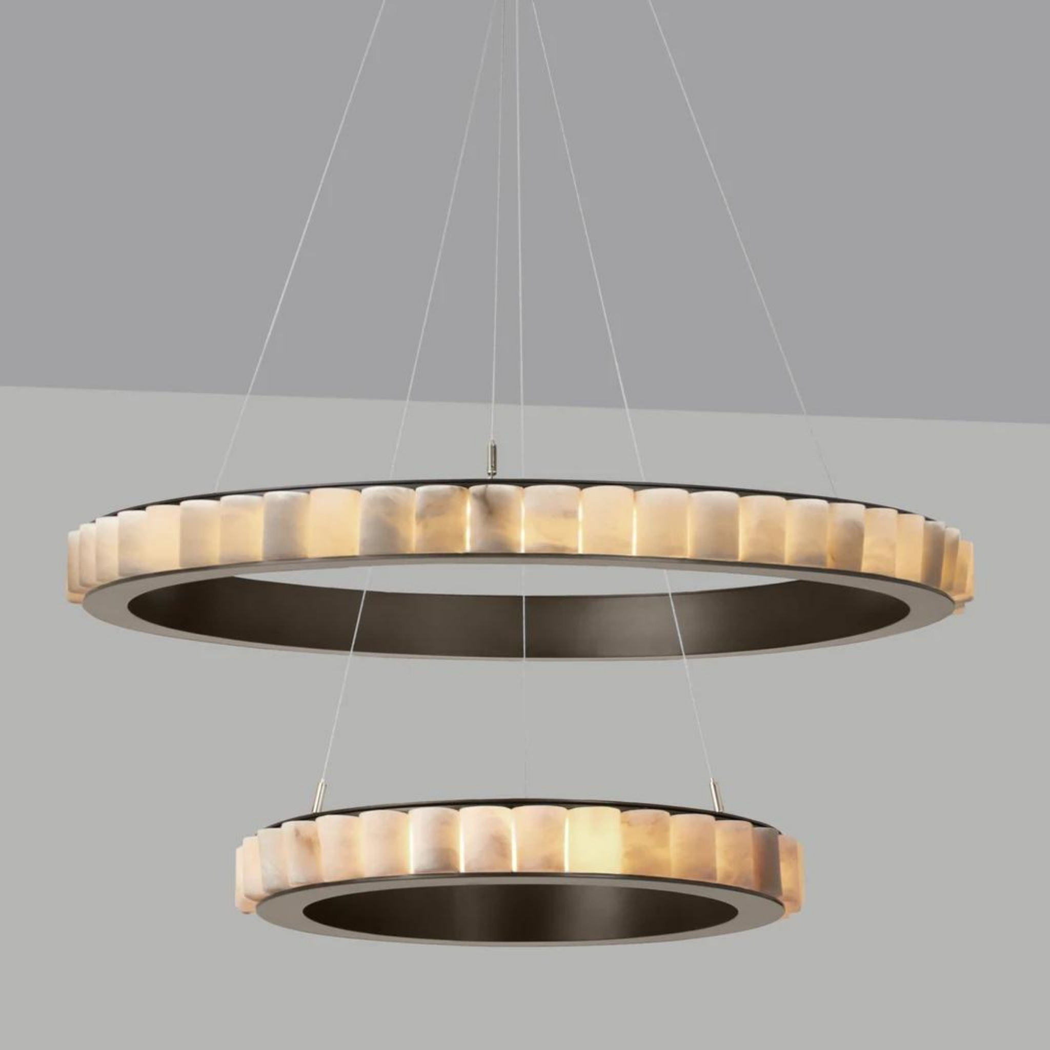 Avalon Alabaster 2 Layer Chandelier