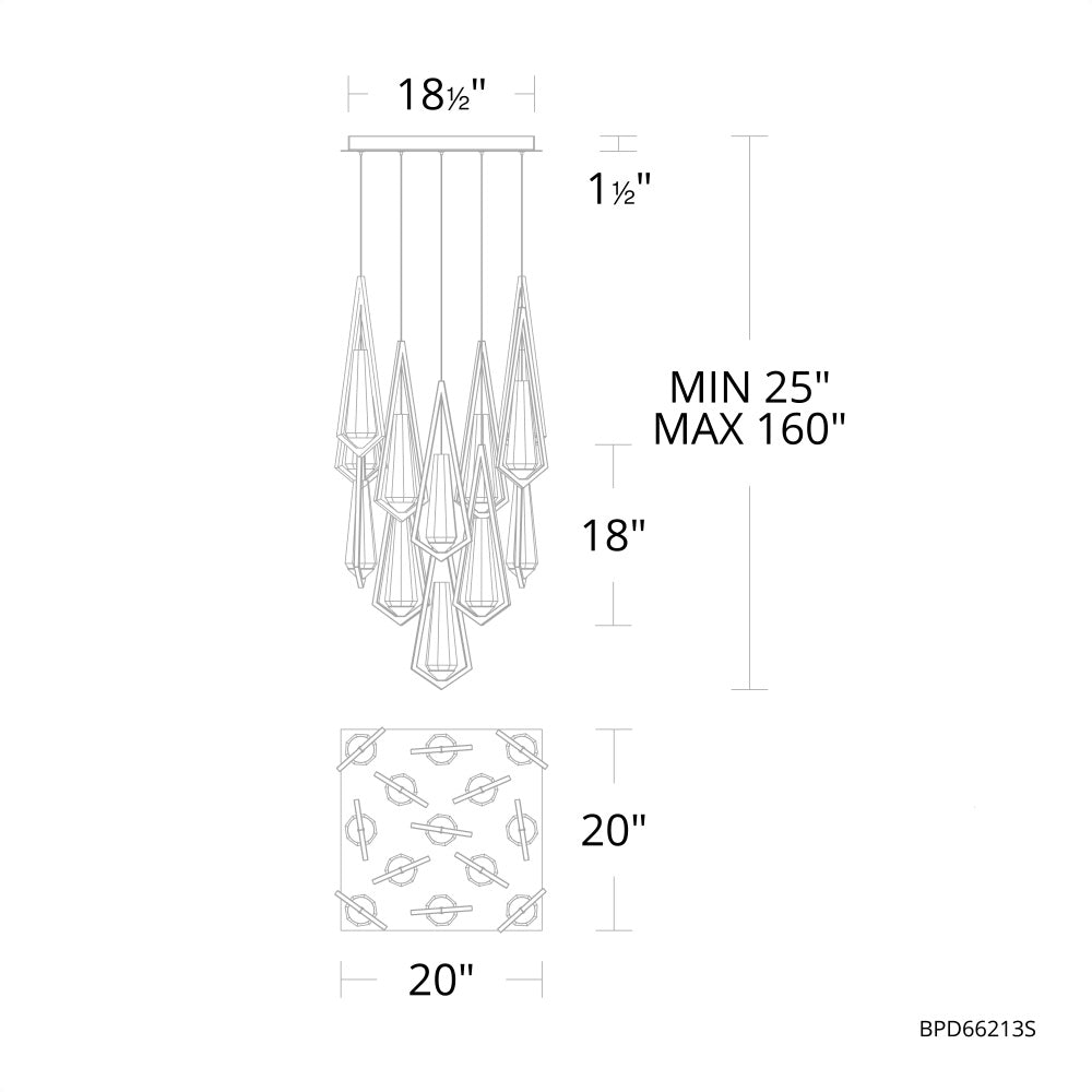 Devotion Linear Chandelier 13 Light-Vancei