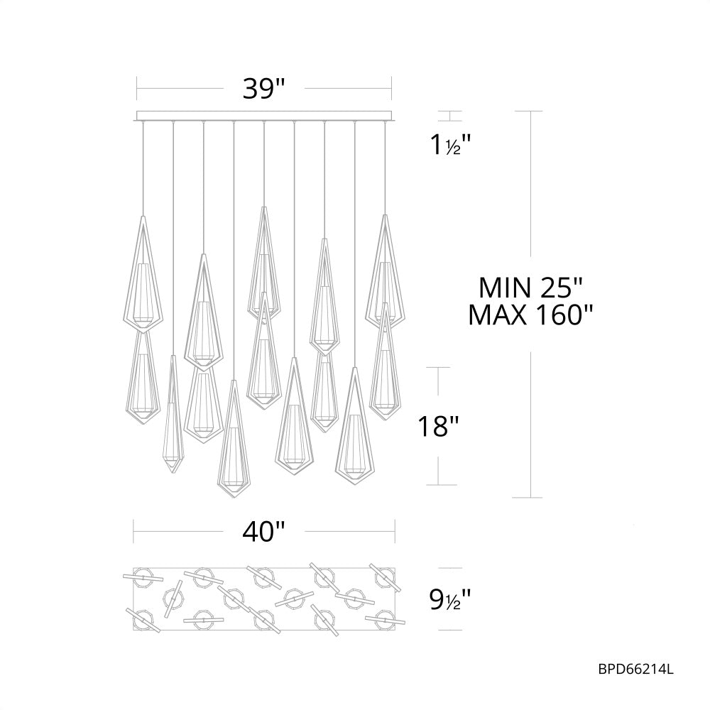 Devotion Linear Chandelier 14 Light-Vancei
