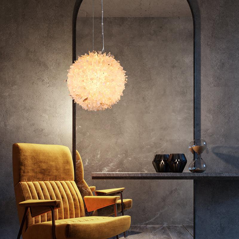 Primary Crystal Cluster Ball Pendant Light-Vancei