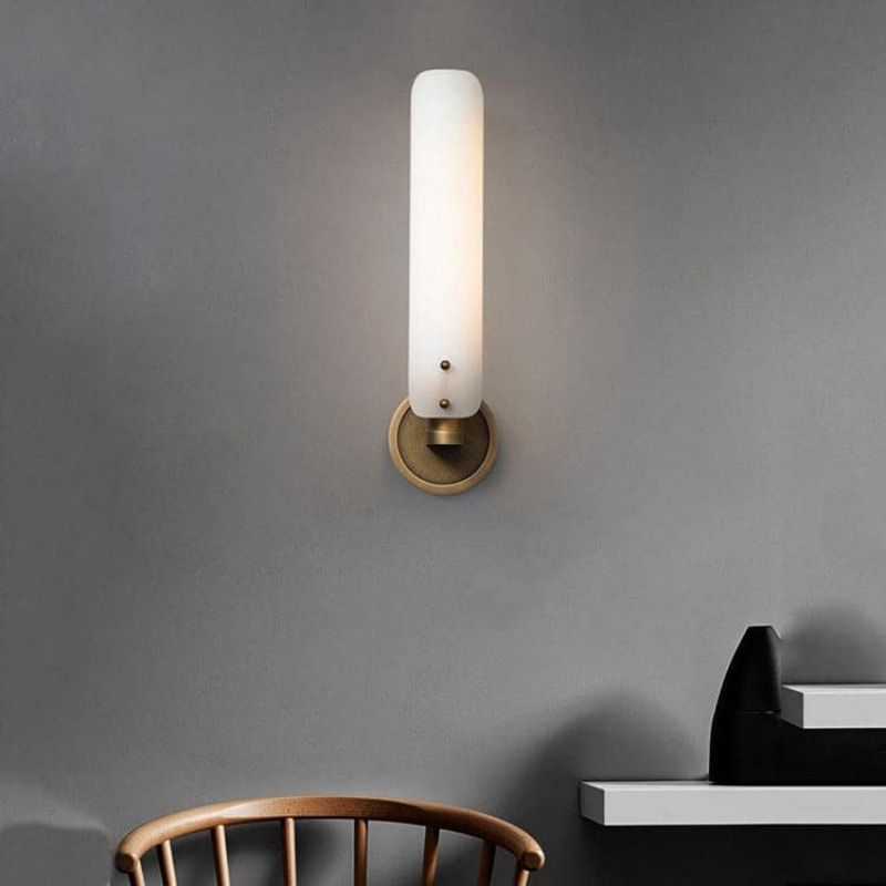 Beryl Single Layer White Glass Wall Light-Vancei