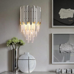 Bourbons Conical Clear Crystal Wall Sconce 16"H-Vancei