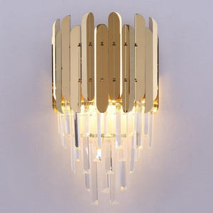 Bourbons Conical Clear Crystal Wall Sconce 16"H-Vancei