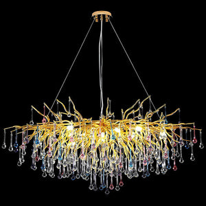 Doris Rain Crystal Branch Chandelier 54"L-Vancei