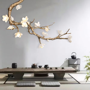 Aura Flora Brass Flower Branch Chandelier