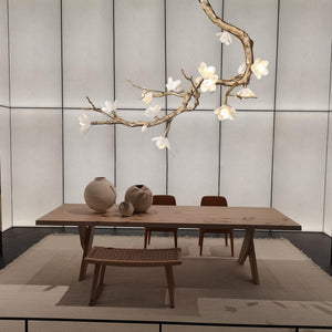 Aura Flora Brass Flower Branch Chandelier