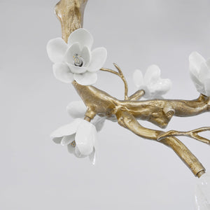 Aura Flora Brass Flower Branch Chandelier