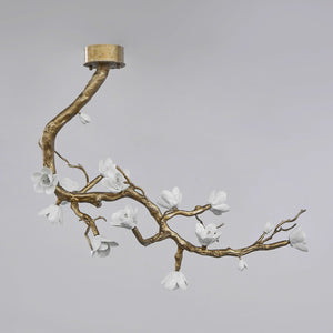 Aura Flora Brass Flower Branch Chandelier