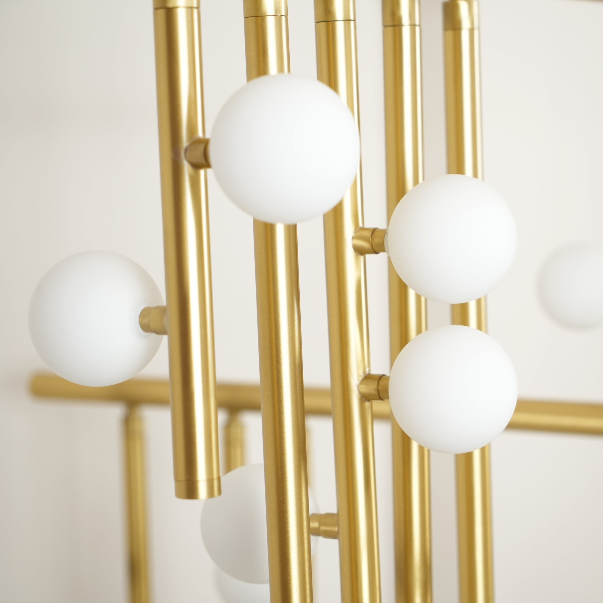 Brass Glass Drop Chandelier-Vancei