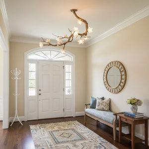 Aura Flora Brass Flower Branch Chandelier