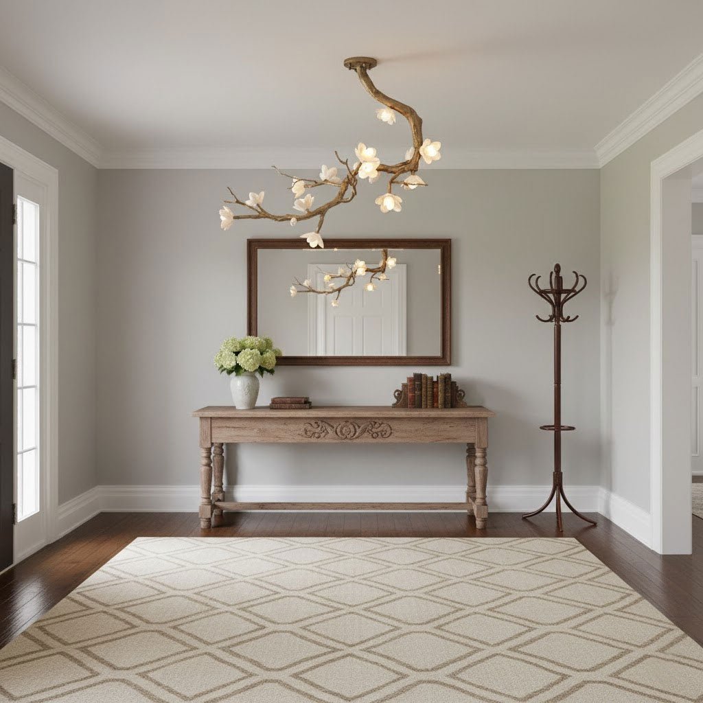 Aura Flora Brass Flower Branch Chandelier