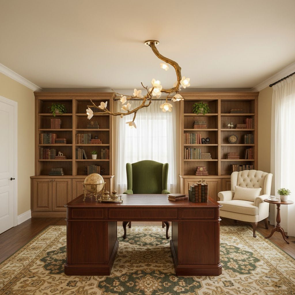 Aura Flora Brass Flower Branch Chandelier