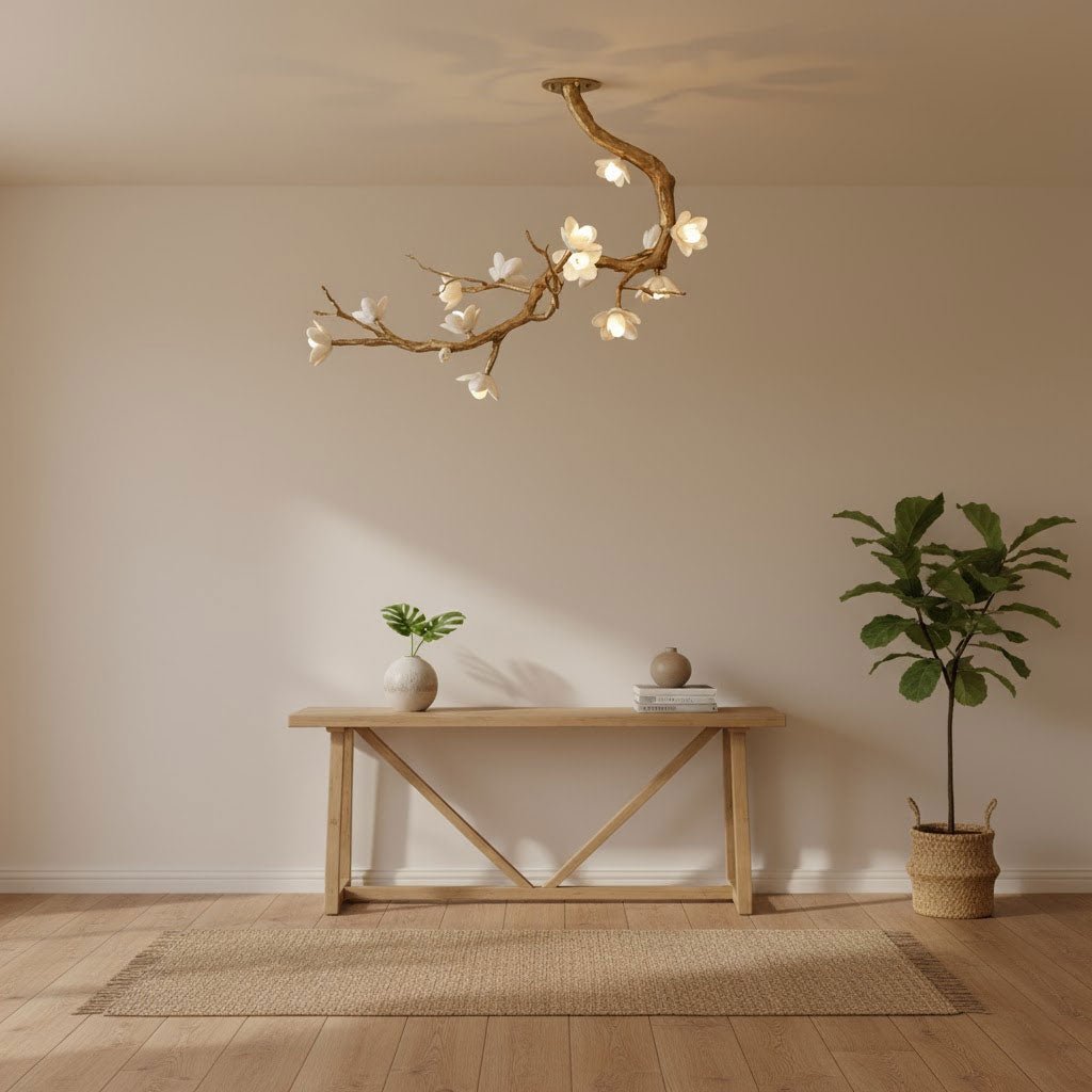 Aura Flora Brass Flower Branch Chandelier