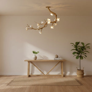 Aura Flora Brass Flower Branch Chandelier