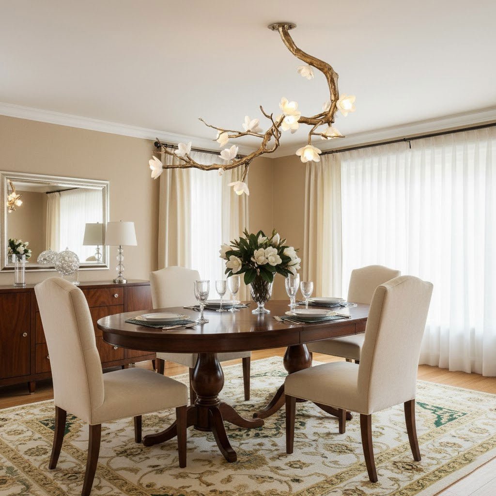 Aura Flora Brass Flower Branch Chandelier