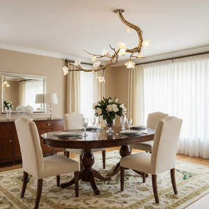 Aura Flora Brass Flower Branch Chandelier